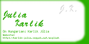 julia karlik business card